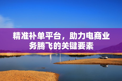 精准补单平台，助力电商业务腾飞的关键要素