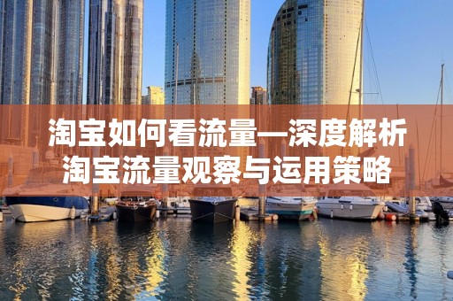淘宝如何看流量—深度解析淘宝流量观察与运用策略