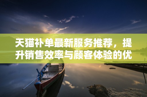 天猫补单最新服务推荐，提升销售效率与顾客体验的优选方案