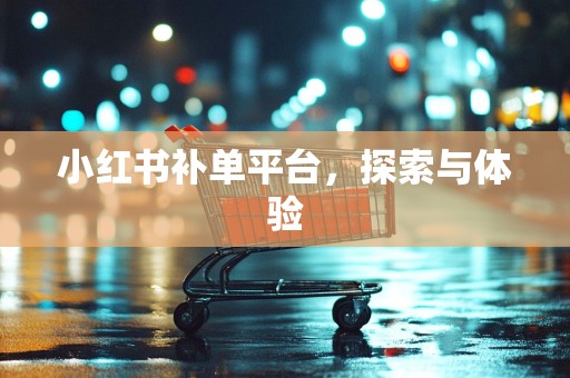 小红书补单平台，探索与体验