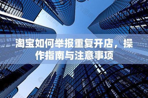 淘宝如何举报重复开店，操作指南与注意事项