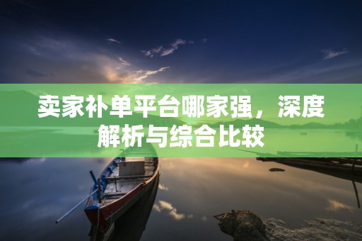 卖家补单平台哪家强，深度解析与综合比较