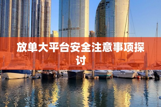 放单大平台安全注意事项探讨