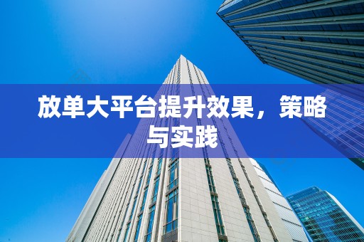 放单大平台提升效果，策略与实践