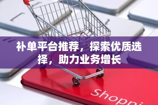 补单平台推荐，探索优质选择，助力业务增长