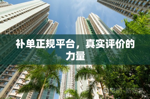 补单正规平台，真实评价的力量