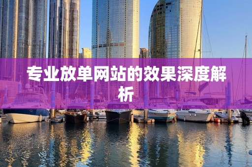 专业放单网站的效果深度解析
