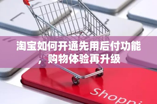 淘宝如何开通先用后付功能，购物体验再升级
