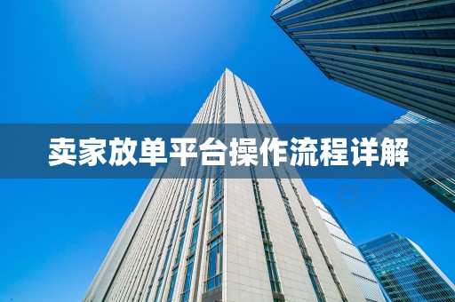 卖家放单平台操作流程详解