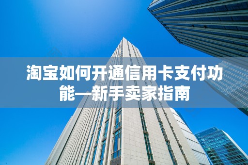 淘宝如何开通信用卡支付功能—新手卖家指南