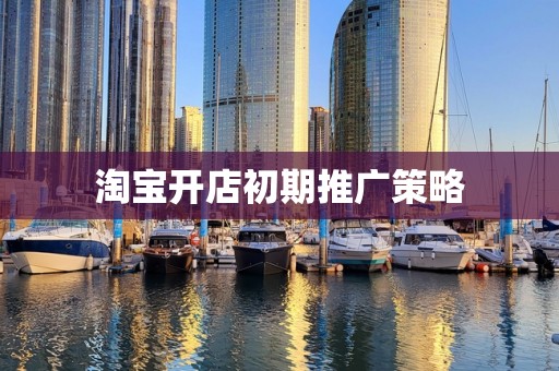 淘宝开店初期推广策略
