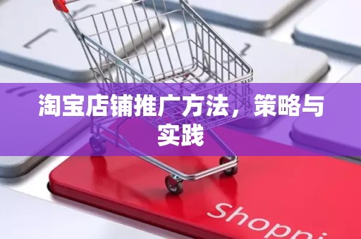 淘宝店铺推广方法，策略与实践