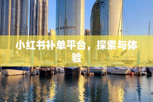 小红书补单平台，探索与体验