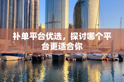 补单平台优选，探讨哪个平台更适合你