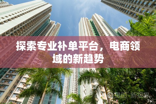 探索专业补单平台，电商领域的新趋势