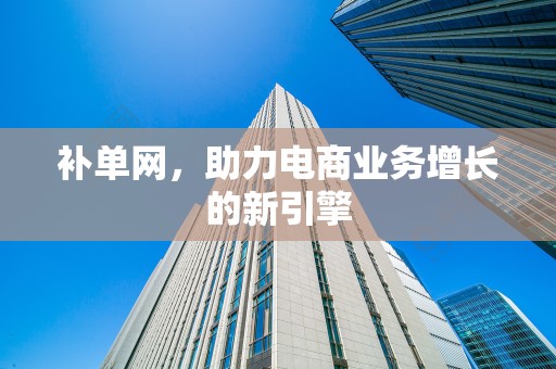 补单网，助力电商业务增长的新引擎