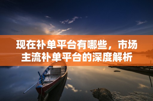 现在补单平台有哪些，市场主流补单平台的深度解析