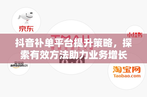 抖音补单平台提升策略，探索有效方法助力业务增长