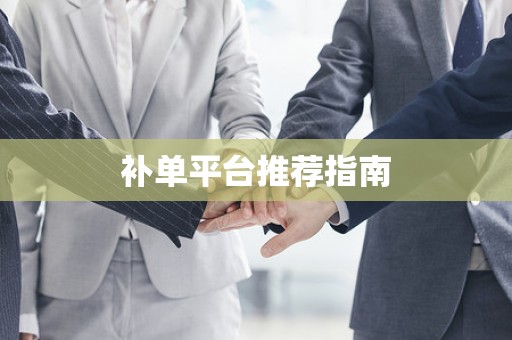 补单平台推荐指南