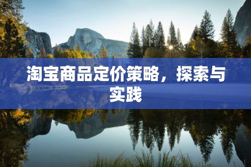 淘宝商品定价策略，探索与实践