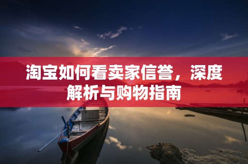 淘宝如何看卖家信誉，深度解析与购物指南