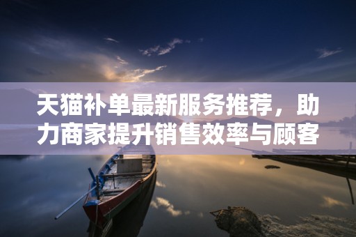 天猫补单最新服务推荐，助力商家提升销售效率与顾客体验