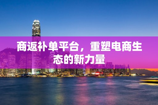 商返补单平台，重塑电商生态的新力量