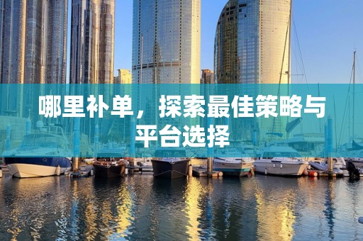 哪里补单，探索最佳策略与平台选择