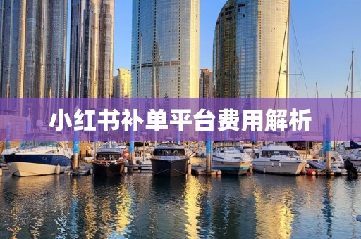 小红书补单平台费用解析