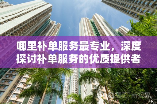 哪里补单服务最专业，深度探讨补单服务的优质提供者