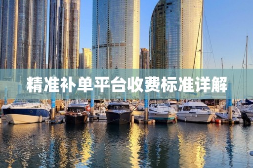 精准补单平台收费标准详解