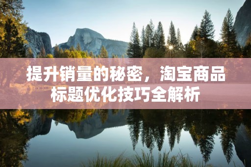 提升销量的秘密，淘宝商品标题优化技巧全解析