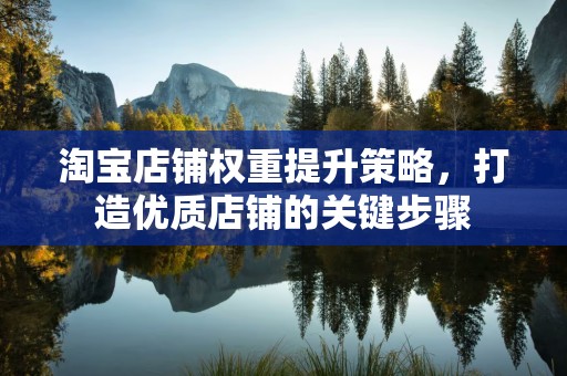淘宝店铺权重提升策略，打造优质店铺的关键步骤