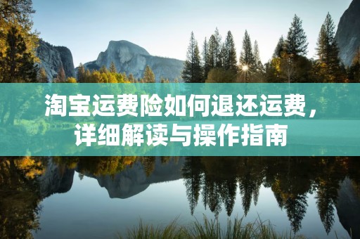 淘宝运费险如何退还运费，详细解读与操作指南