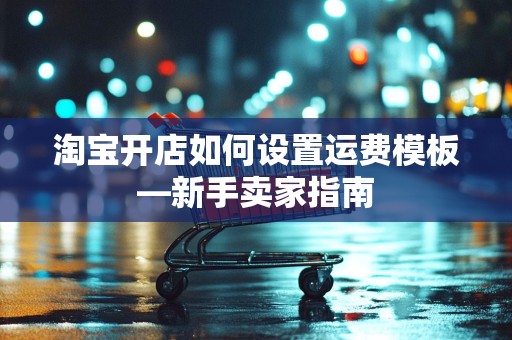 淘宝开店如何设置运费模板—新手卖家指南