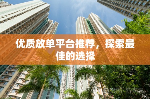 优质放单平台推荐，探索最佳的选择