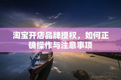 淘宝开店品牌授权，如何正确操作与注意事项