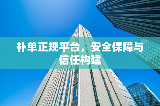 补单正规平台，安全保障与信任构建
