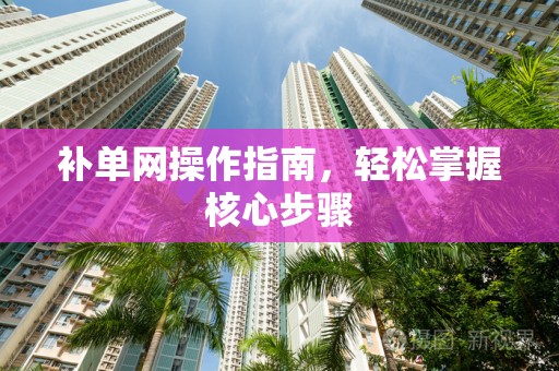 补单网操作指南，轻松掌握核心步骤