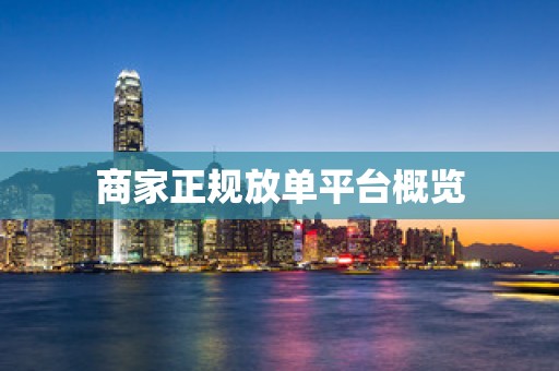 商家正规放单平台概览