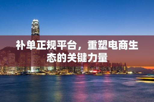 补单正规平台，重塑电商生态的关键力量