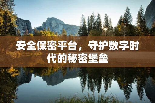 安全保密平台，守护数字时代的秘密堡垒