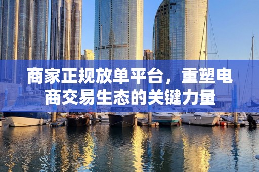 商家正规放单平台，重塑电商交易生态的关键力量