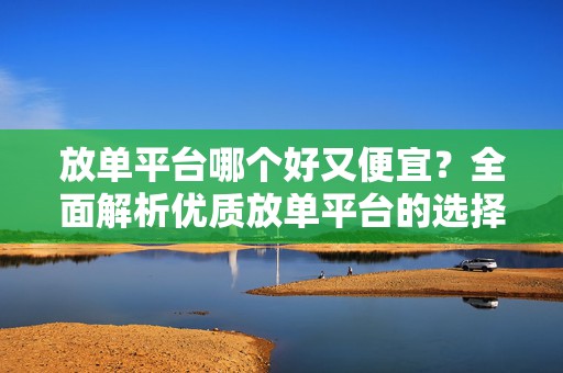 放单平台哪个好又便宜？全面解析优质放单平台的选择要素