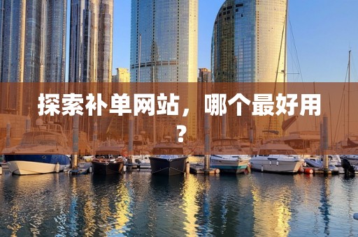 探索补单网站，哪个最好用？