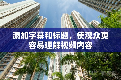 添加字幕和标题，使观众更容易理解视频内容