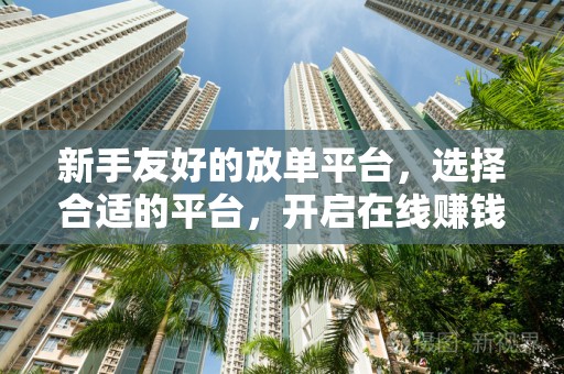 新手友好的放单平台，选择合适的平台，开启在线赚钱之旅