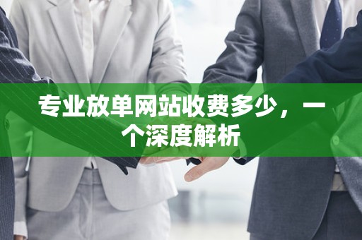 专业放单网站收费多少，一个深度解析