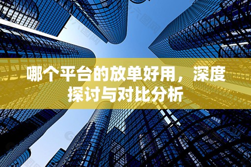 哪个平台的放单好用，深度探讨与对比分析