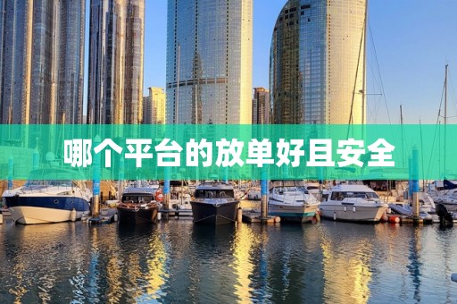 哪个平台的放单好且安全